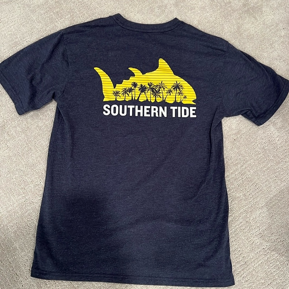 Southern Tide Navy Shark Logo Tee